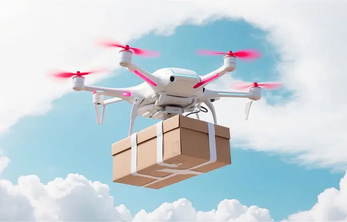 Futuristic Drone Shipping Creative 3d Design Illustration